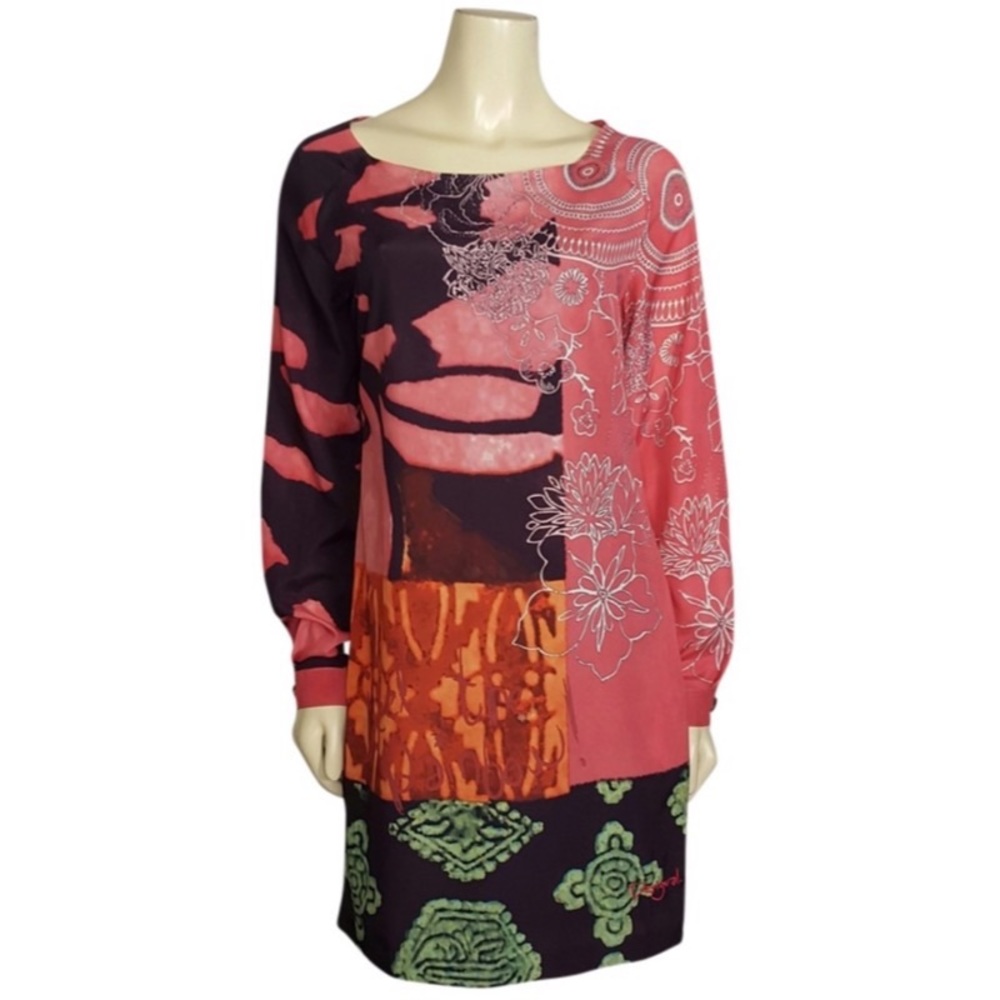 Feel The Rainbow Long Sleeve Shift Dress